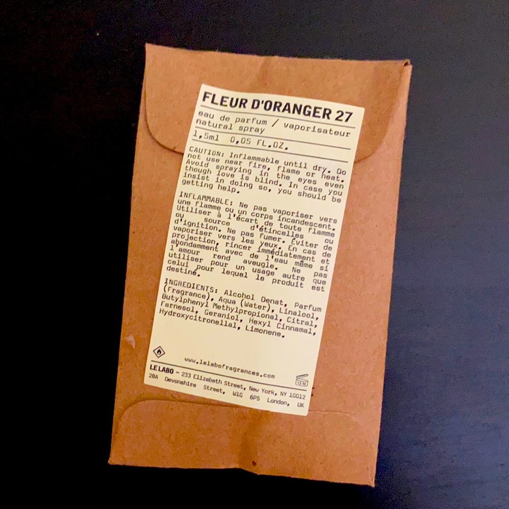 Le Labo Fleur D’Oranger 27 Sample